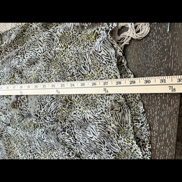 Bcbgmxazria Sheer Long Sleeve Blouse With Mini Zebra Print - Picture 11 of 16